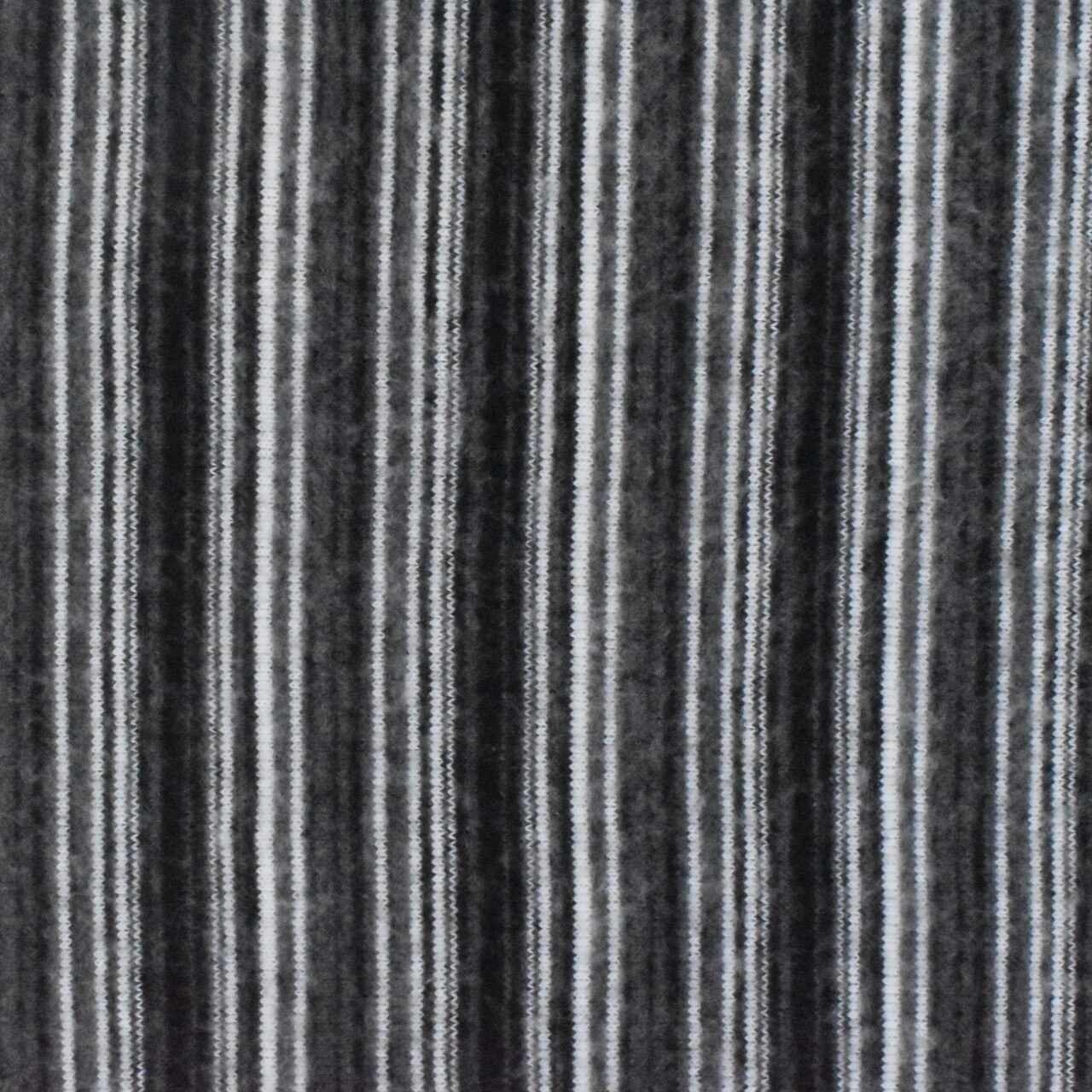 Classic Black-White-Gray Stripe Stretch Brushed Face Jersey Knit Fabric By the Yard